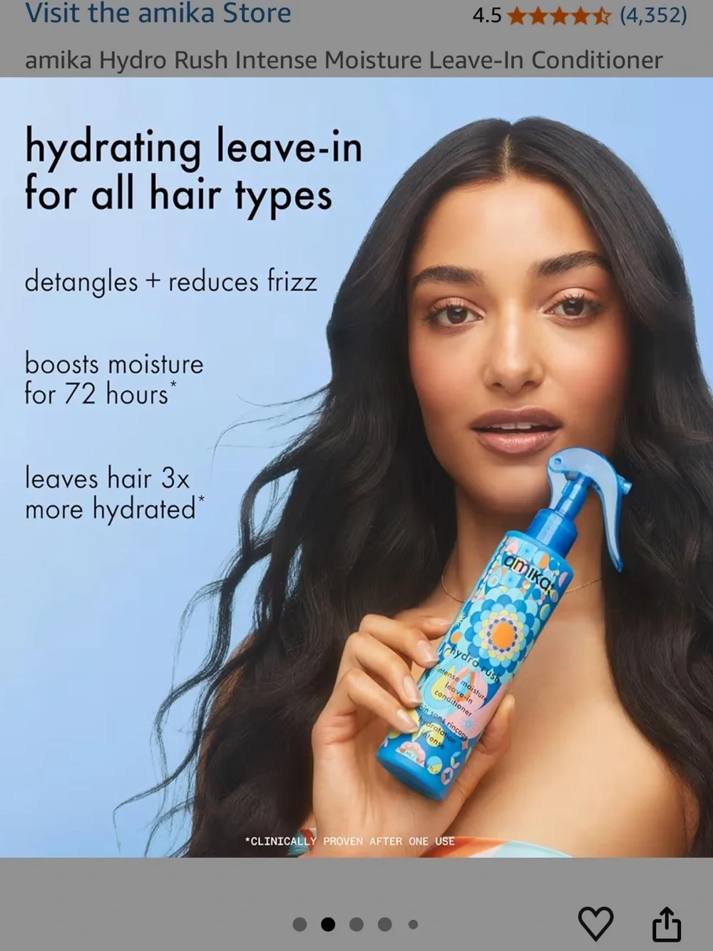 Amika Hydro Rush Intense Moisture Leave-In Conditioner (2 fl oz/60 ml)